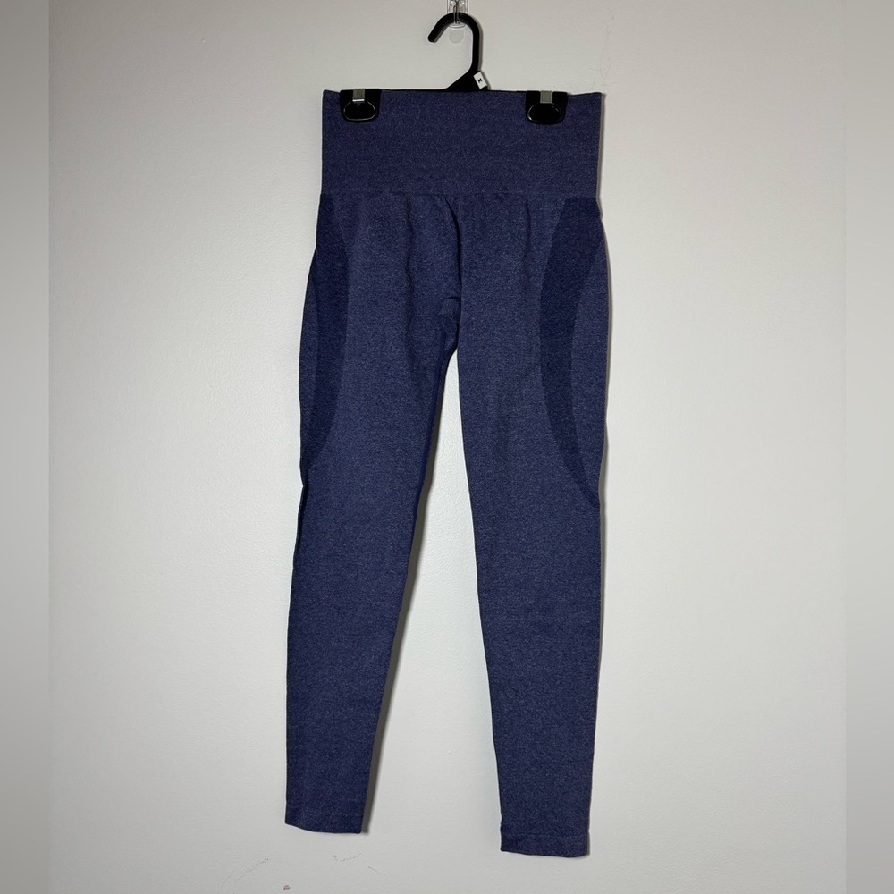 NVGTN Blue Seamless Contour Leggings Size Small Scrunch Butt Gym Workout